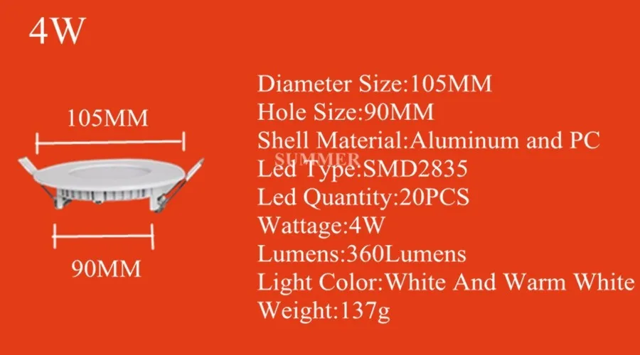Светодиодный Панель свет SMD2835 светодиодные светильники направленного света 3 Вт, 4 Вт, 6 Вт, 9w10w12w 15 w 18 w 25 w Led Светодиодная потолочная лампа светильник круглой Панель света 85-265 V