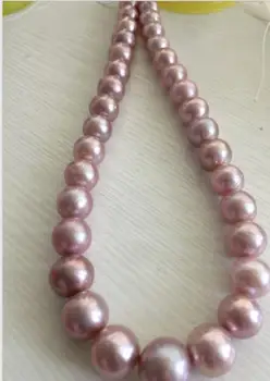 

gorgeous 12-14mm AAA round lavender pearl necklace 18inch 36"