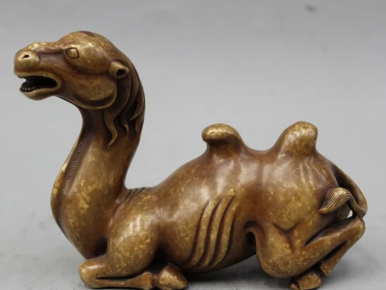 

wholesale factory 4" Lovely China Chinese Bronze Lying Camel Sculptures Statue Brush Holder