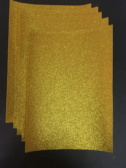 Блестящий войлок, нетканый набор из 5 предметов, ткань, толщина 1,2 мм, Полиэстеровая ткань, войлок, набор для шитья кукол - Цвет: Gold