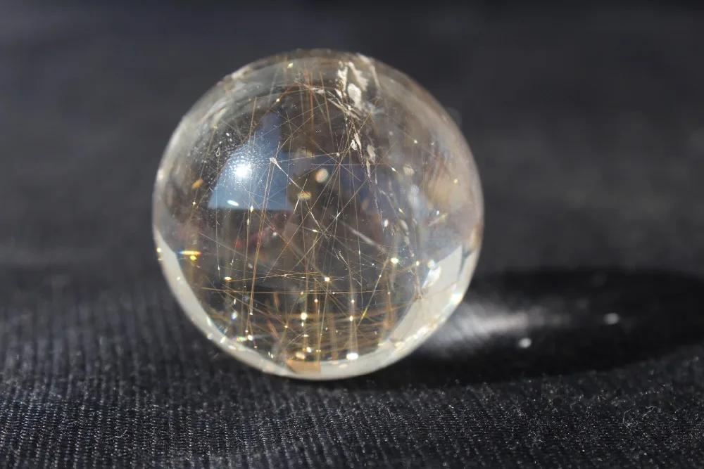 

(40mm) Narural Gold Rutilated Quartz Crystal Ball