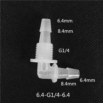 1 шт. 2,4 мм-11,1 мм Пластиковые резьбовые 90 градусов коленчатые соединители для аквариумная система(отправить с гайкой - Цвет: 6.4-G1l4-6.4mm
