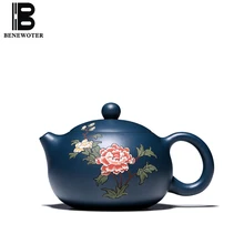 220cc Аутентичные Исин фиолетовый чайник глины Винтаж Утварь ручная роспись Пион цветок сырой руды xishi горшок Tieguanyin Чайник подарки