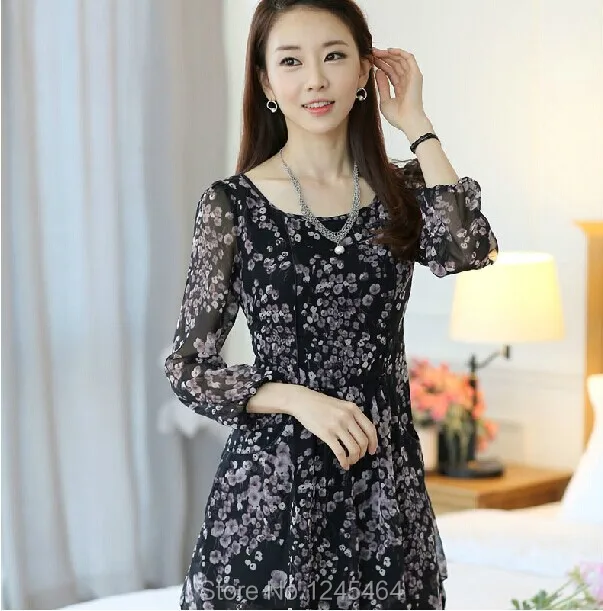 Aliexpress.com : Buy Hot Sale Summer Dress 2014 Korean long Sleeve Slim ...