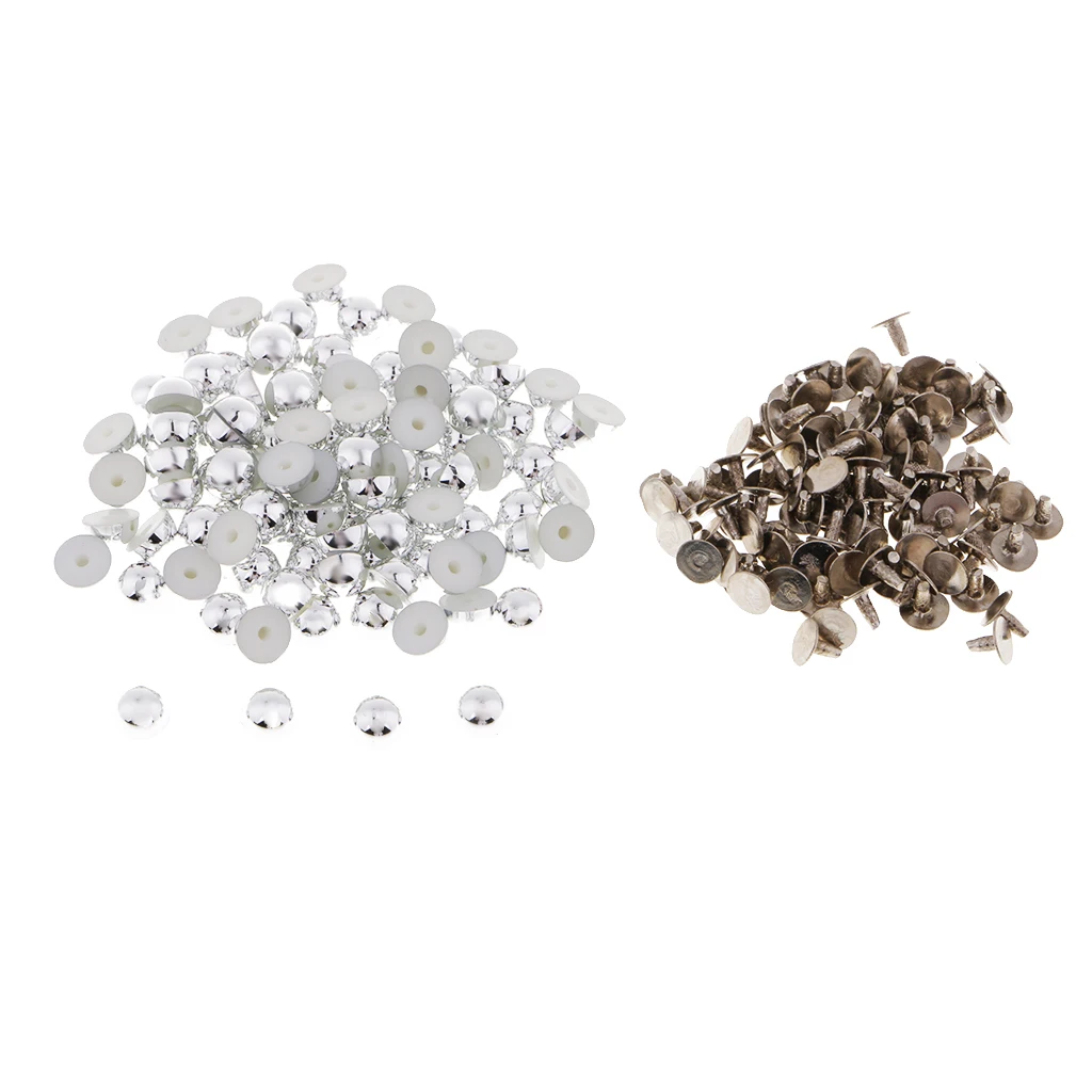 Fashion 100 Sets Plastic Dome Rivets Studs Buttons for Leather Shoes Clothes Decor 6mm