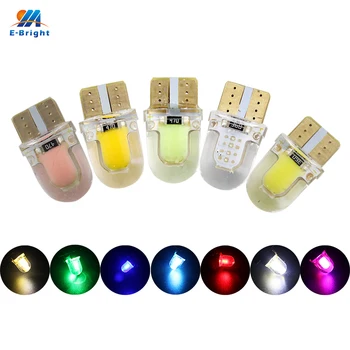

YM E-Bright 100PCS T10 194 168 W5W Interior Lighting Car Light Bulb COB 8 SMD SILICA 12V DC White Blue Red Yellow Pink Auto Lamp