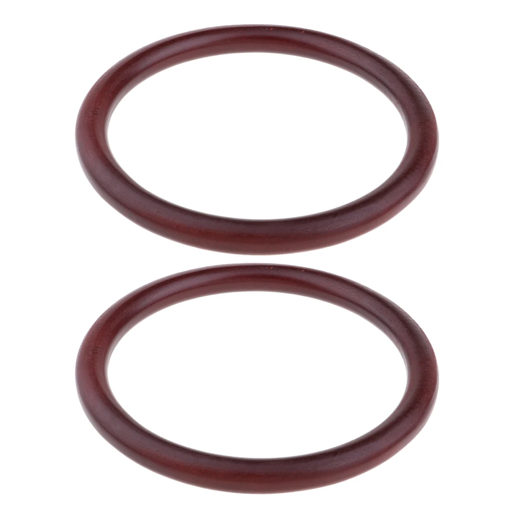 2pcs Wooden Round Shaped Handles Replacement for Handmade Bag Frame Purse Handle Shopping Tote
