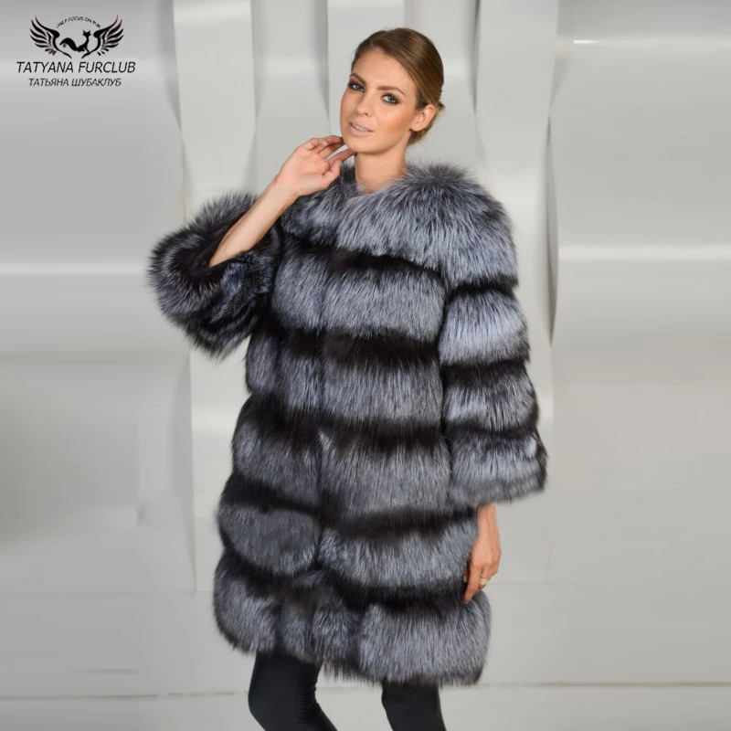 Женская куртка с натуральным мехом лисы Tatyana Furclub новинка 2020 пальто для русской
