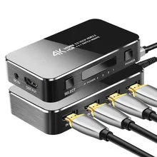 Мини-Коммутатор HDMI с ИК-пультом 4 в 1 выход, 4 k/60Hz 2,0 версия Full HD 1080P HDCP коммутатор 3D для HD tv PS4 Blu-Ray DVD tv
