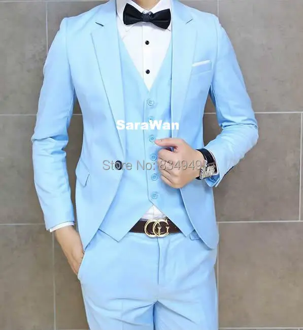 Buy CUSTOM MADE BABY BLUE GROOM SUIT, BESPOKE TAILORED