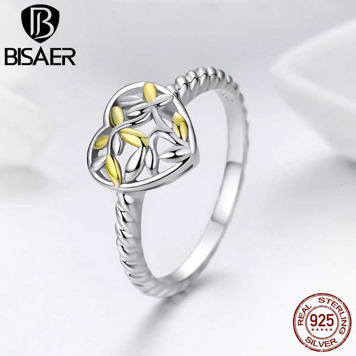 

Brand New 100% 925 Sterling Silver Tree of Life Love Heart Finger Ring for Women Sterling Silver Jewelry Wedding Gift ECR326