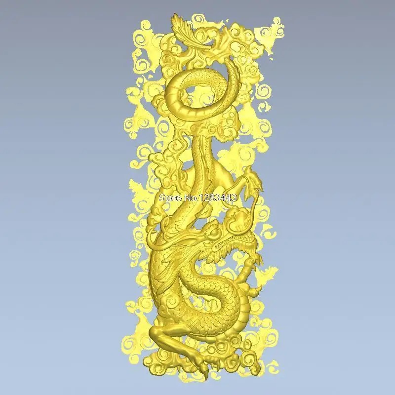 3D model relief for cnc in STL file format Small dragon… 