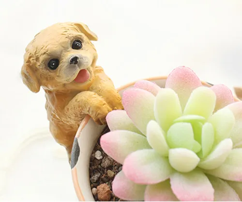 Cute dog Mini Figure PVC toy succulent plant cake car office cup decoration party supply pet doggy kids gifts10