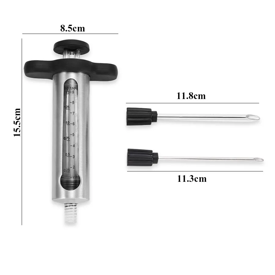 Бутылка для барбекю масла и щетка для чистки-индейка маринада инжектор мяса комплект с окном измерения и 2 ПРОФЕССИОНАЛЬНЫЕ шприцы для маринада