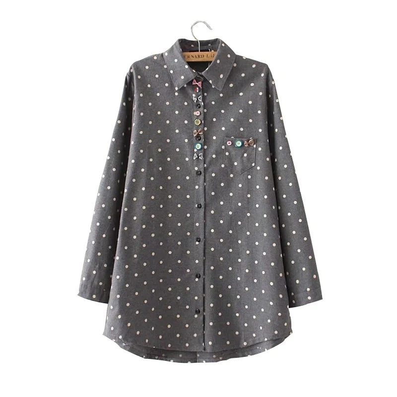 Blusa de algodón para mujer, Blusa de algodón con lunares, Blusas acampanadas de talla grande para mujer Blusa de algodón para mujer, Blusa de algodón con lunares, Blusas acampanadas de talla grande para mujer