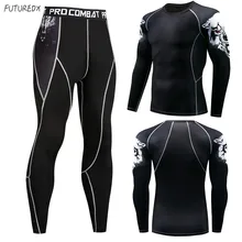 Новинка, мужское термобелье, наборы, компрессионное, флис, пот, быстрое высыхание, термо нижнее белье, Мужская одежда, кальсоны