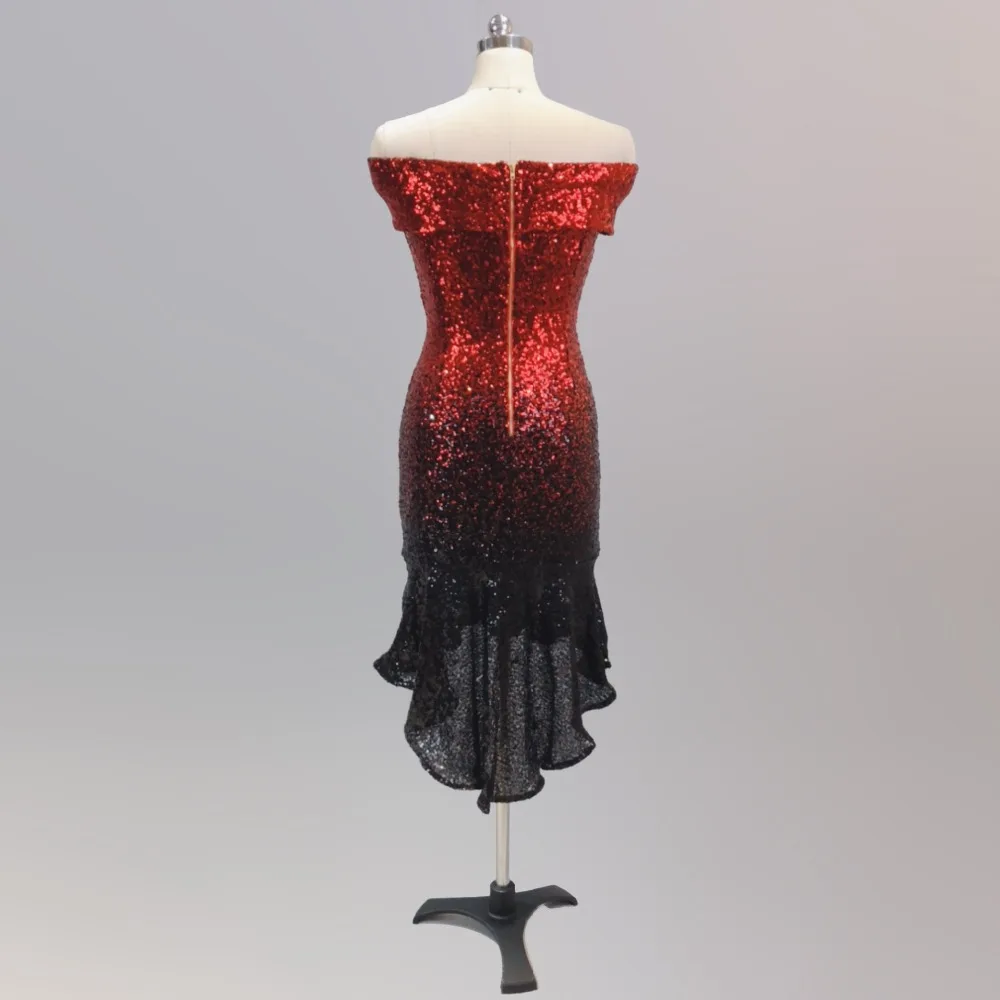 Mermaid party dress women 2019 sexy sequin club vestidos off shoulder evening robe femme asymmetrical tight slim dress summer (26)