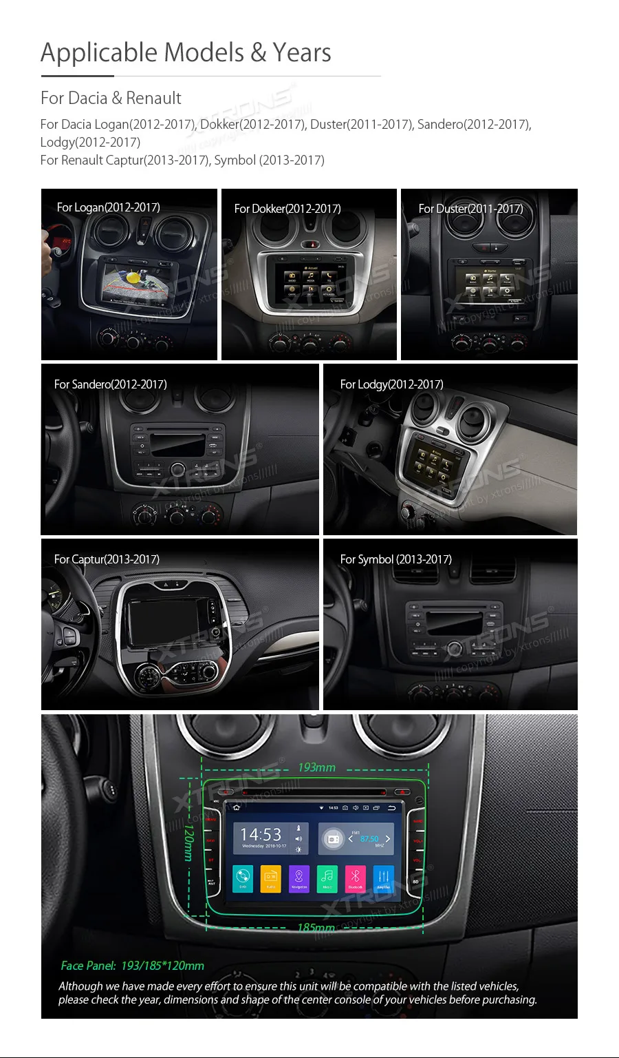 " Android 8,1 Oreo Автомобильный мультимедийный DVD навигатор gps радио для Dacia Renault Logan& Symbol& Captur 2013