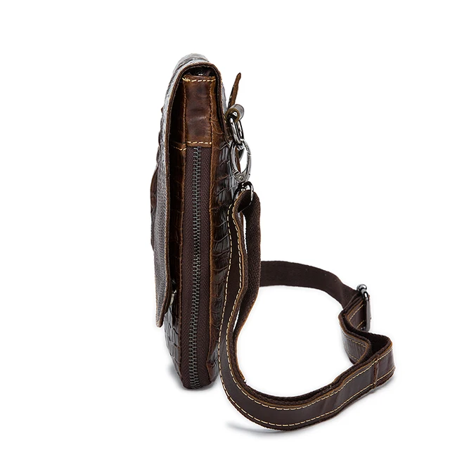 WESTAL Genuine Leather Travel Waist Pack Fanny Pack Men Leather Belt Waist Bags Phone Pouch Small Chest Messenger for Man 8000 3