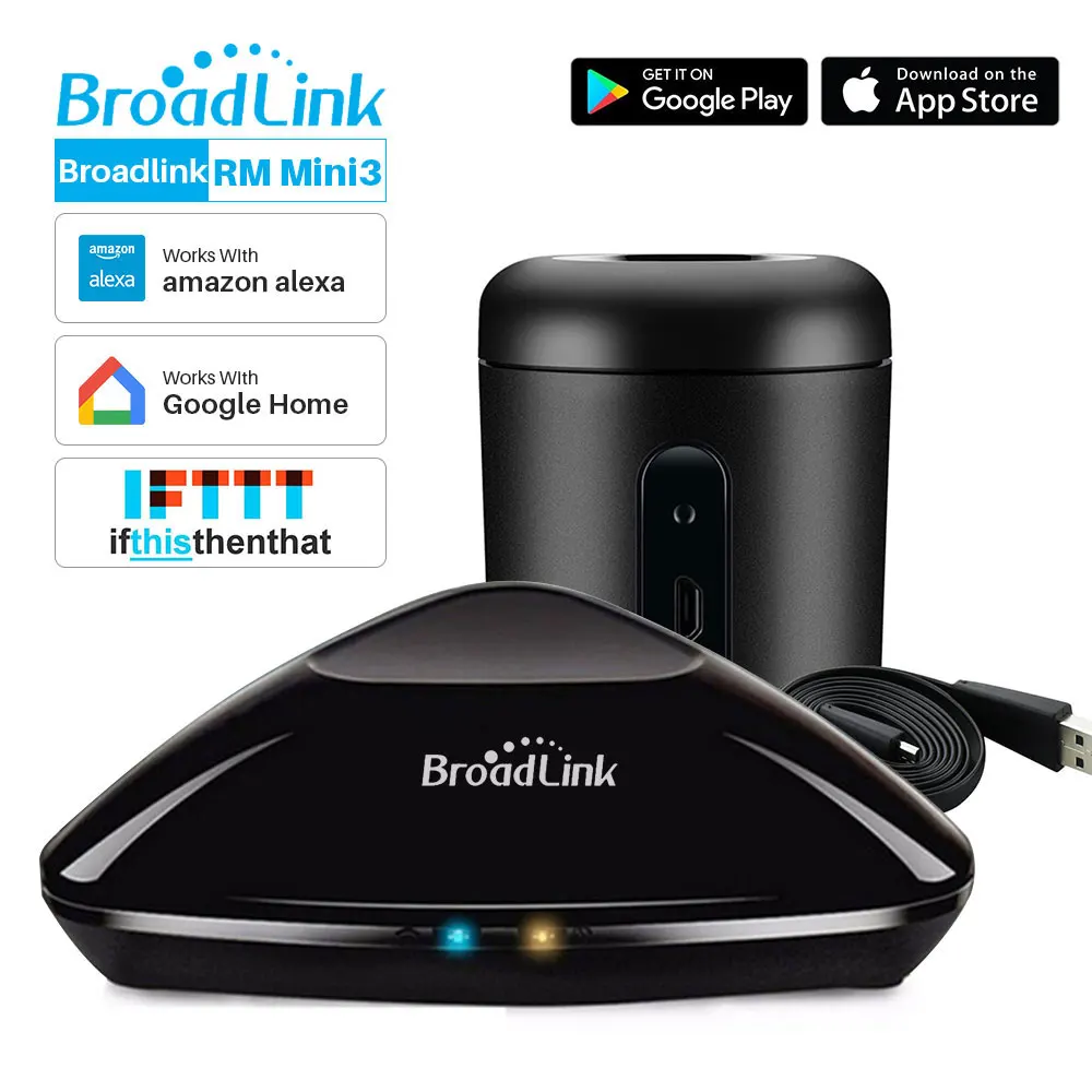 Baratos Universal inteligente controlador Broadlink RM Pro + RM Mini3 + WIFI + IR + RF + 4G de automatización de casa inteligente trabaja con Alexa de Google