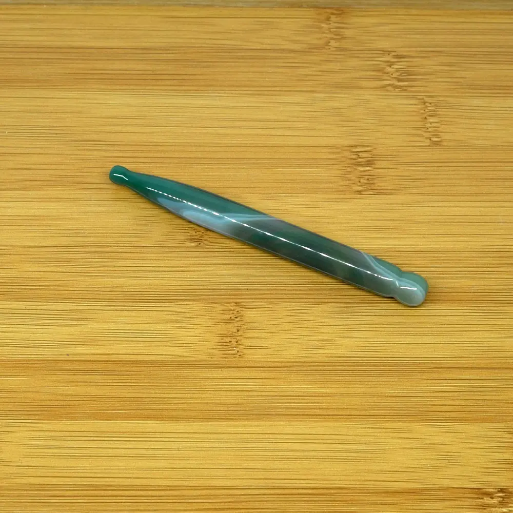 Зеленый Агат роликовый массажер для похудения лица лифтинг инструмент натуральный нефрит массажный ролик для лица камень массаж кожи красота уход GUASHA - Цвет: pen shap