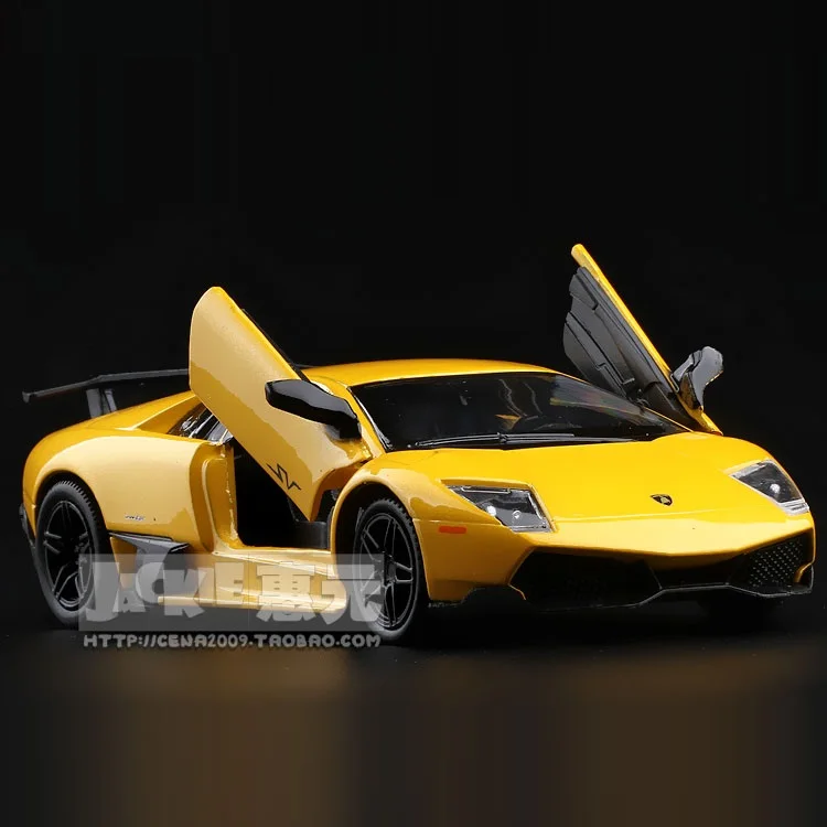 Высокая имитация изысканных литых и игрушечных автомобилей: RMZ городской автомобиль Стайлинг летучая мышь LP670 Supersport 1:36 литье под давлением модель оттяните назад Автомобили двери открываются - Цвет: Цвет: желтый
