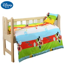 Disney Cotton Kids Bedding Set Minnie Mickey mouse Children Baby cot duvet Crib Sets Cot Set Duvet Cover Pillowcase Flat Sheet promotion 5pcs cartoon appliqued girl baby cot crib bedding set 4bumpers sheet