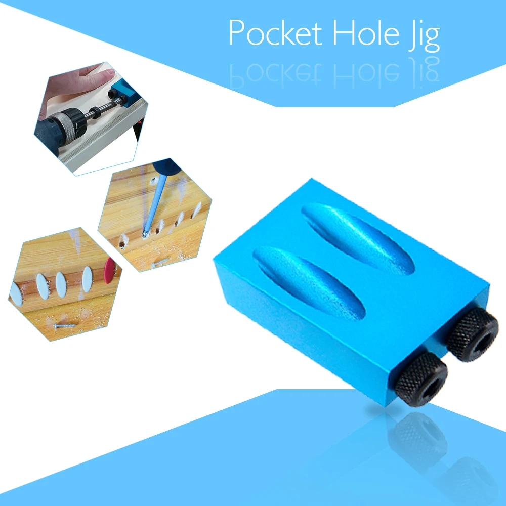 Pocket Hole Jig Kit 6/8/10mm Drive Adapter for Woodworking Angle