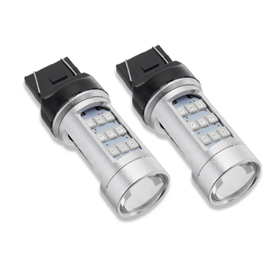 

2pcs T20 7443 W21/5W Red LED Taillight Flashing Strobe Blinking Rear Alert Safety Brake Stop Car Light