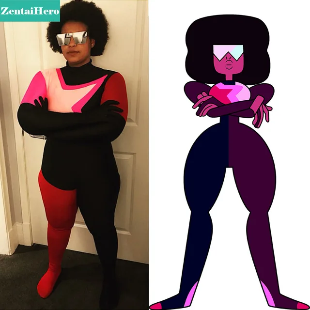 

Free Shipping NEW Garnet Costume From Steven Universe Female Superhero Catsuits Cosplay Halloween Costume Bodysuit Jumpsuit