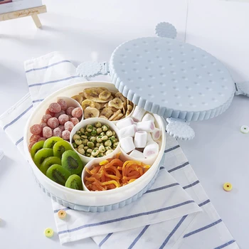 

Six Grid Snack Boxes Candy Cases Sealed Box With Convenient Cover Multi-Use Storage Case Good Western Kitchen Utensils Christmas