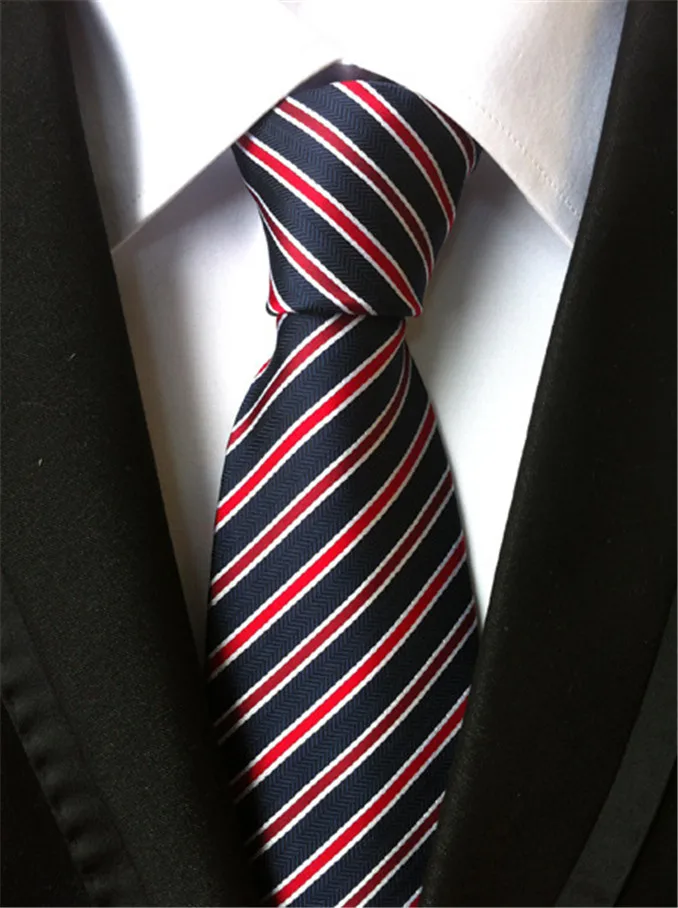 CityRaider шелковый галстук Gravata 8 см Синий Полосатый Белый шелковый галстук для мужчин костюм свадебный галстук мужской галстук тонкий LD020 - Цвет: TW6
