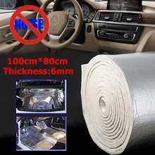 1 м x 0,8 м 6 мм Толстая Автомобильная Звукоизоляционная прокладка Звукопоглощающая Deadener Тепловая хлопковая дверь багажник Звукоизоляционная Закрытая ячейка алюминиевая фольга