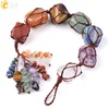 CSJA Natural Stone 7 Chakra Irregular Car Hanging Decoration Healing Reiki Tumbled Gem Stones Tassel Home Wall Window Decor G110 ► Photo 2/6
