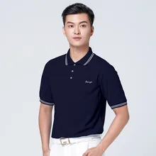 Мужские рубашки для гольфа с коротким рукавом, дышащие летние топы с коротким рукавом, мужские быстросохнущие рубашки для гольфа с пуговицами спереди, топы D0665