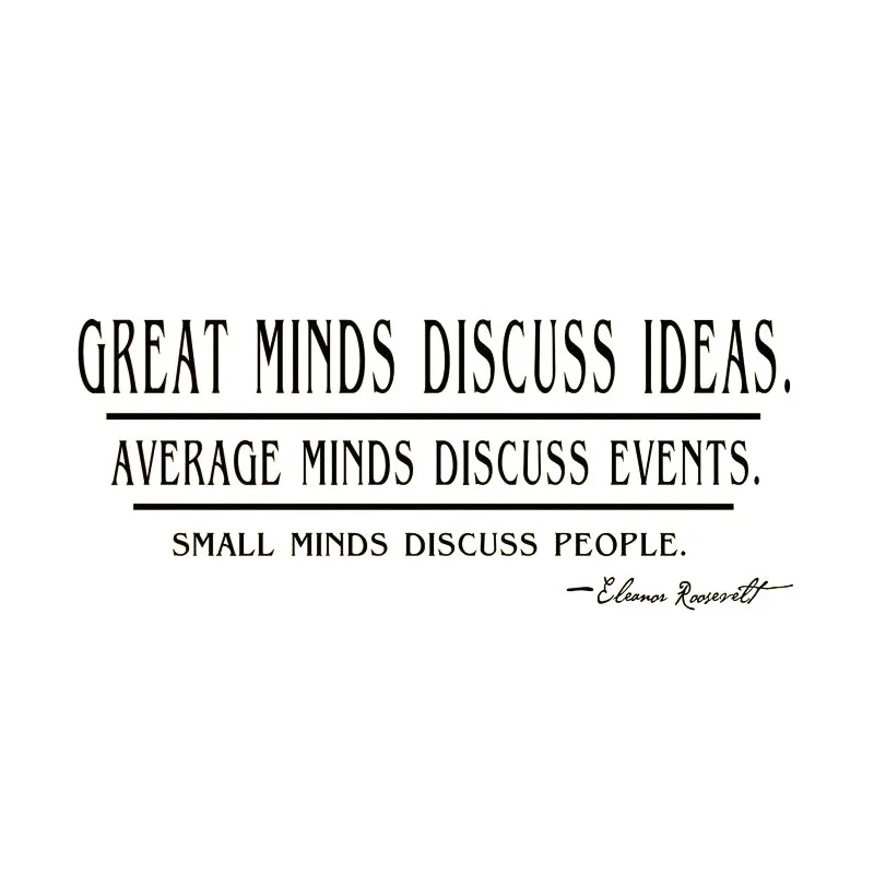 cacar great minds discuss ideas quotes wall sticker text living room decorative wall decor home decor
