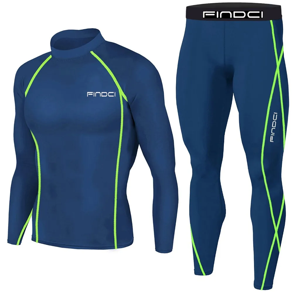 

Findci Men MMA Boxing Shorts Compression Pants Rashguard Fitness Long Sleeves Base Layer Skin Tight Men T Shirts