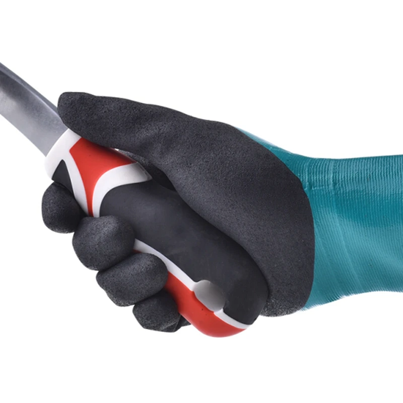 4132 химическая устойчивая Защитная перчатка нитриловая полностью погруженная водостойкая Рабочая перчатка маслостойкая Удобная антибиотик