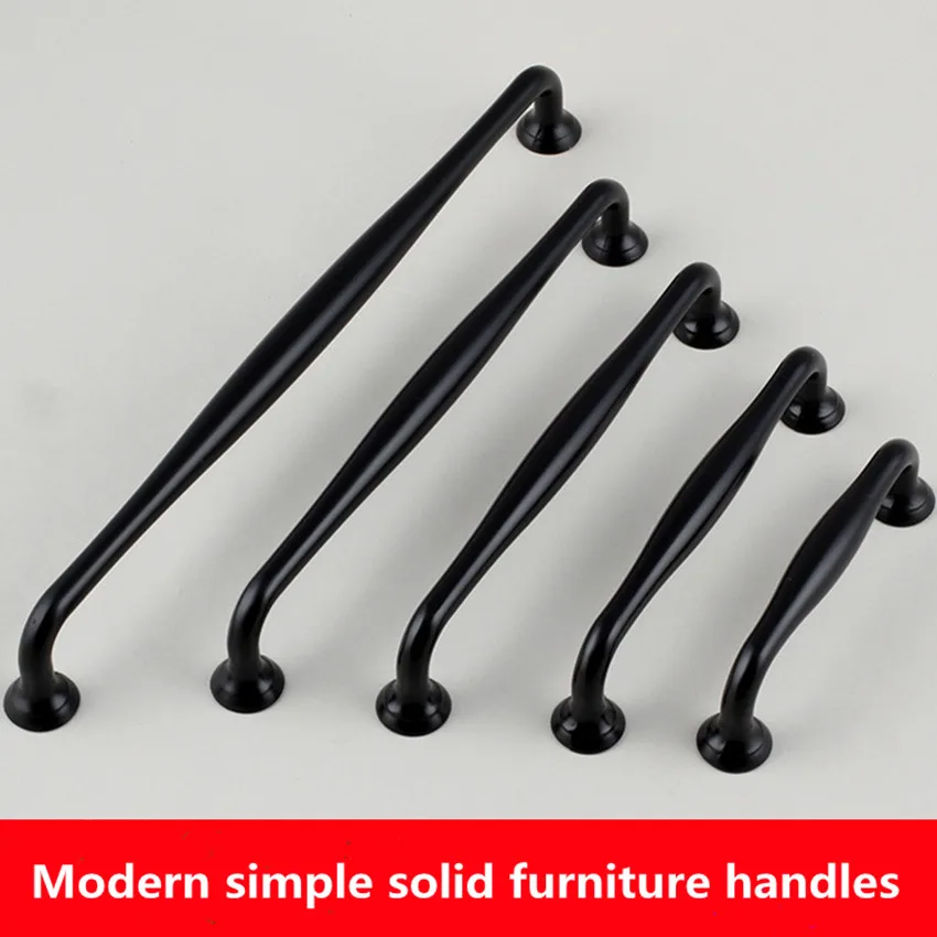 Long black wardrobe handle modern minimalist drawer handle