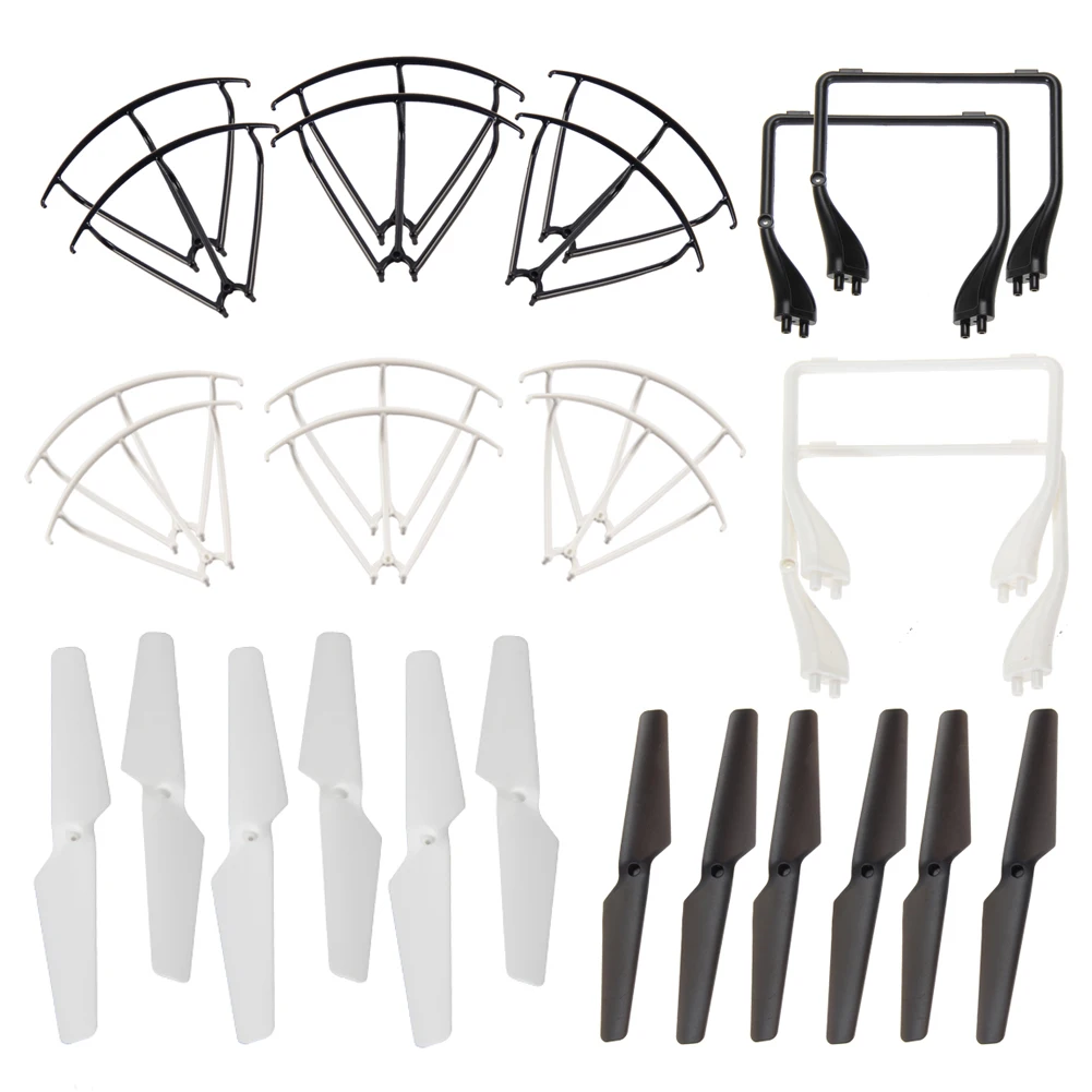 6Pcs Quadcopter Replacement Propellers Blades + 6Pcs Propeller Guard + 2Pcs Landing Gear RC Drone Helicopter Repair Spare Parts 6Pcs Quadcopter Replacement Propellers Blades + 6Pcs Propeller Guard + 2Pcs Landing Gear RC Drone Helicopter Repair Spare Parts