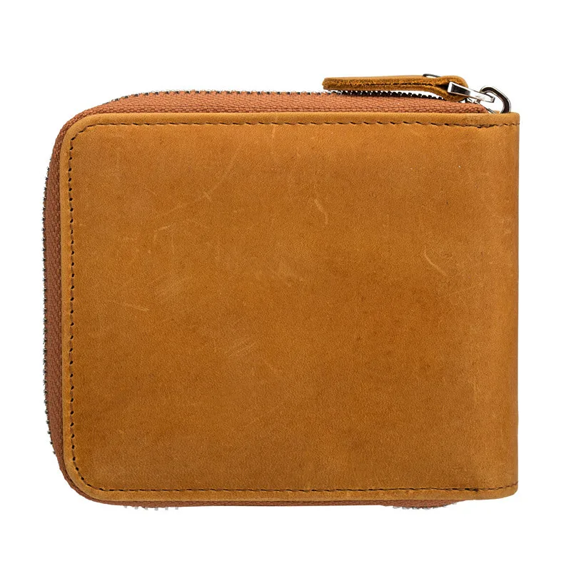 

Men's Leather Cross wallet Crazy Horse Wallet Tide Head Layer Leather Wallet retro style student wallet
