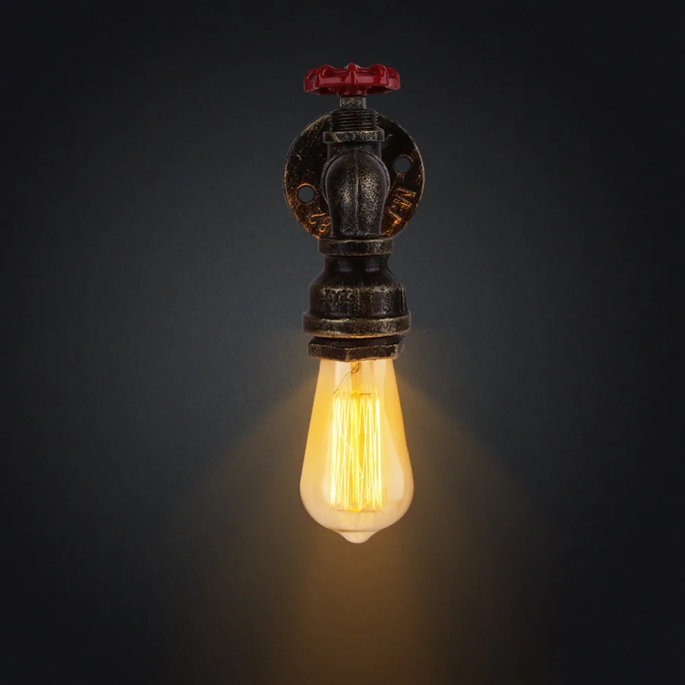 Ретро Лофт настенный светильник Промышленный Железный ржавчины водопровод лампа Винтаж E27 бра светильник s стимпанк дом светильник ing настенные светильники