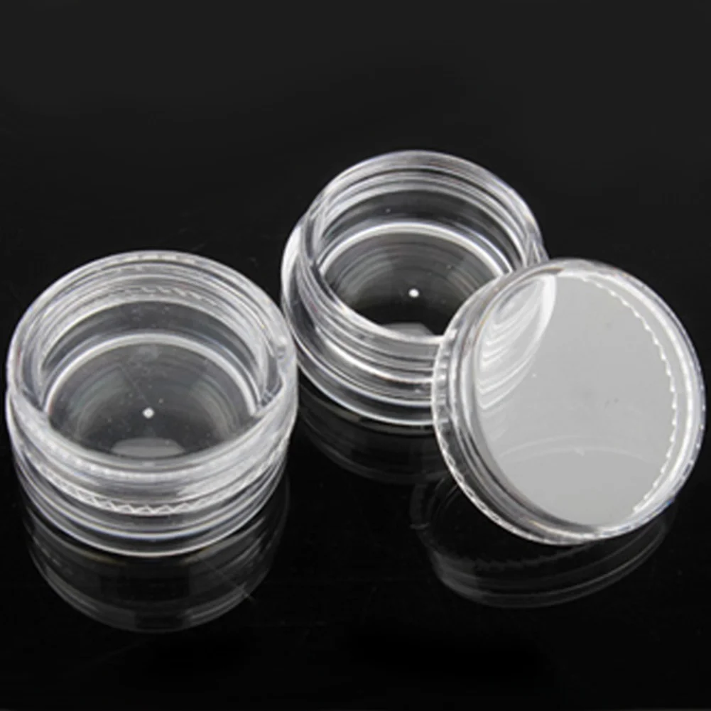 

12 Small Pots Set Nail Art Empty Storage Box Plastic Powder Paillette Crystal Clear Case MAL999