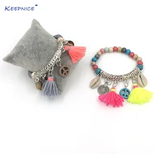 Богемные ювелирные изделия браслет дружбы хлопок кисточкой мир браслет Молитвенные Четки браслет с подвесками браслеты из бисера