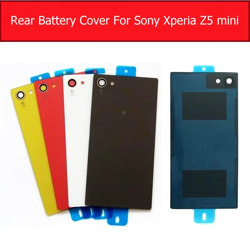 

Back Battery Door Housing Glass Cover for Sony Xperia Z5 Compact/Z5 mini /J5 Compact E5823 E5803 Rear Glass Cover case + 1x Film