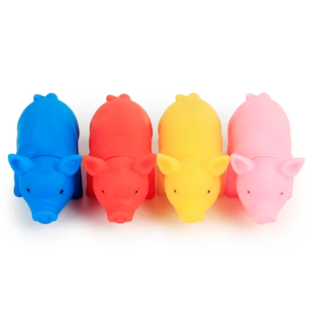 1pcs Cute Rubber Pig Toys For Dog Pet Squeak Toys Pet Accessories Chew