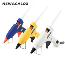 NEWACALOX 20 W EU Plug Hot Melt Glue Gun com Frete 1 pc 7mm Mini Pistolas de Cola Em Bastão Industrial Temperatura Thermo Calor Elétrico Ferramenta