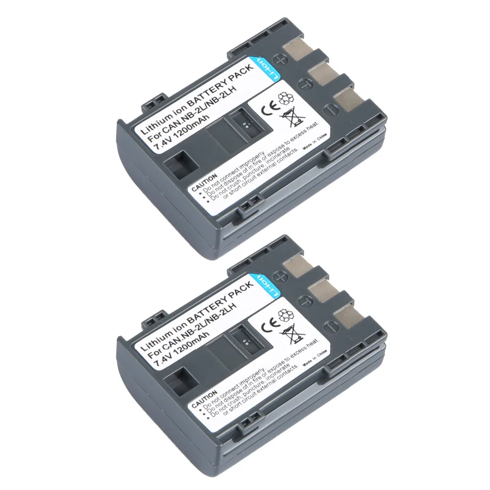 2pcs 7.4V 1200mAh NB 2L rechargeable Battery NB 2LH NB2L Camera