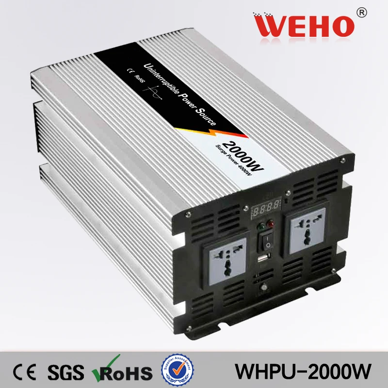 (WHPU-2000W-) 2000W 12v 24v 48v dc to ac 110v 220v 50Hz 60Hz Pure Sine Wave Inverter With Charger | Обустройство дома