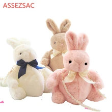 Assez sac модная плюшевая сумка с рисунком для девочек, женская сумка с кроликом, милая детская сумка в стиле «лолита», повседневная Студенческая сумка-мессенджер с цепочкой, bagCD5084/j